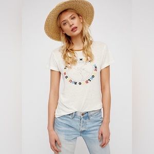 Free People happiness makes the world go round t shirt size xs